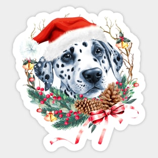 Christmas Dog Dalmatian Sticker